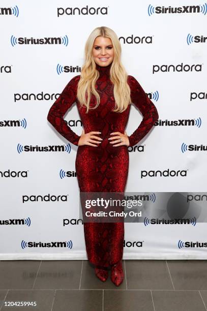 Jessica Simpson visits SiriusXM Studios for SiriusXM's Town Hall with Jessica Simpson hosted by Andy Cohen on February 05, 2020 in New York City.