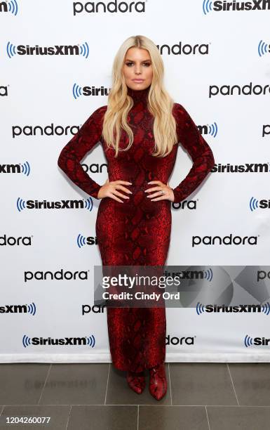 Jessica Simpson visits SiriusXM Studios for SiriusXM's Town Hall with Jessica Simpson hosted by Andy Cohen on February 05, 2020 in New York City.