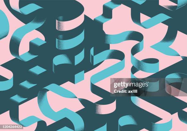 isometric shapes background - bauhaus art movement stock illustrations