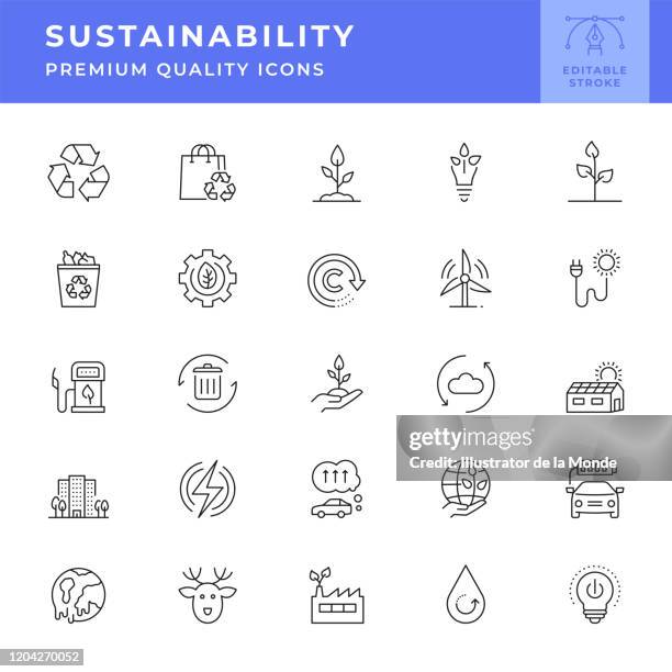 ilustrações, clipart, desenhos animados e ícones de série ícone da linha de sustentabilidade - transformador