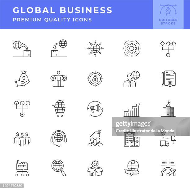 global business line icon-serie - lagermitarbeiter stock-grafiken, -clipart, -cartoons und -symbole