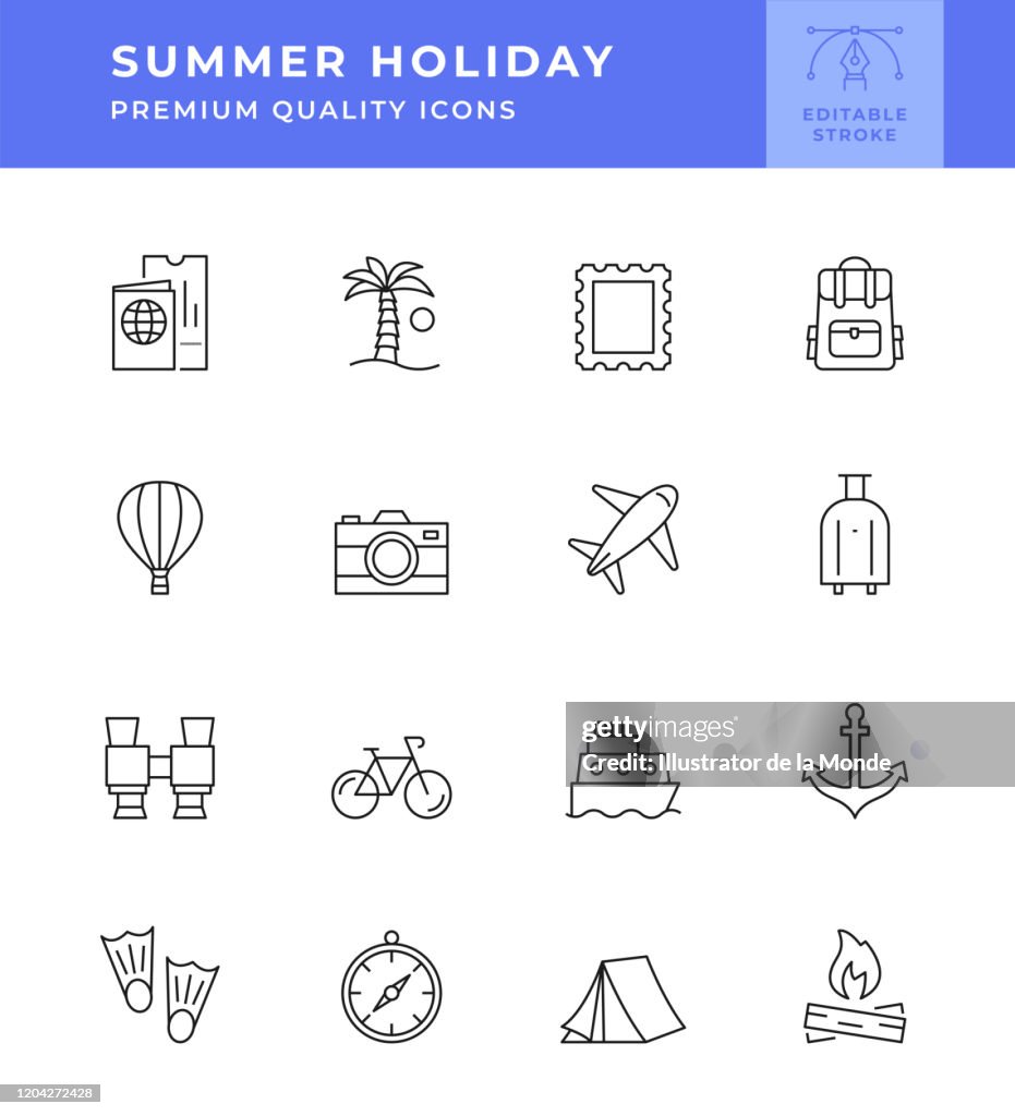 Summer Holiday Line Icon Series