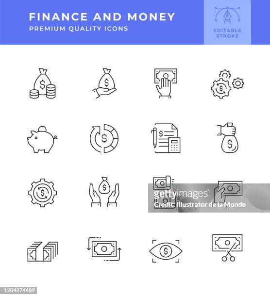 finance and money line icon - cash flow stock illustrations