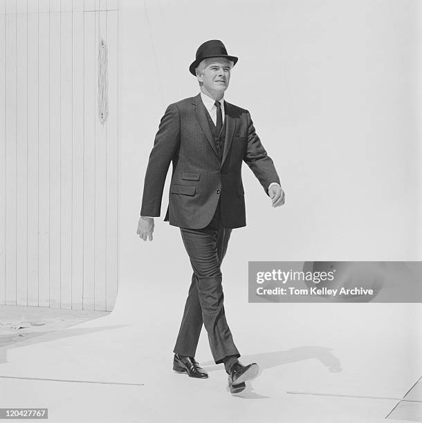 senior man walking in full suit - archival 1960s stock pictures, royalty-free photos & images
