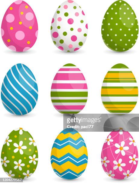 decorated easter eggs - easter egg stock illustrations