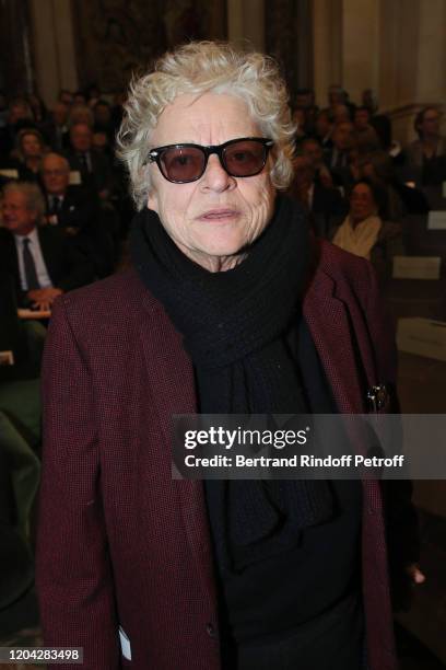 Director Josee Dayan attends the Installation of Frederic Mitterrand at the "Academie des Beaux-Arts". Held at "Academie des Beaux-Arts" on February...