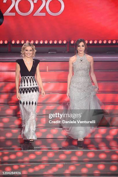 Laura Chimenti and Emma D'Aquino attend the 70° Festival di Sanremo at Teatro Ariston on February 05, 2020 in Sanremo, Italy.