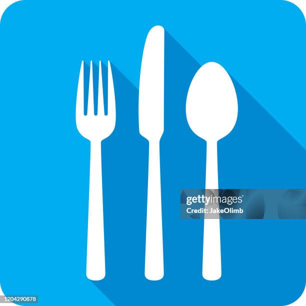 silverware icons silhouette - butter knife stock illustrations