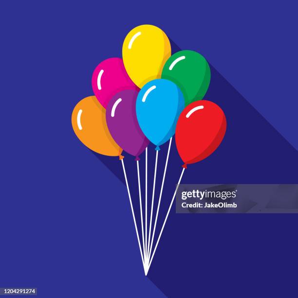 balloons icon flat - latex stock illustrations