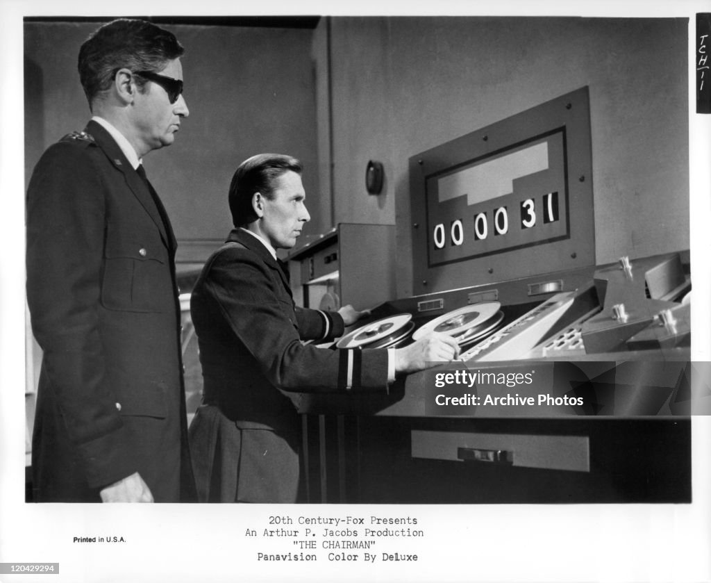 Control Room Scene Unidentified actors in control room in a scene from the film 'The ...