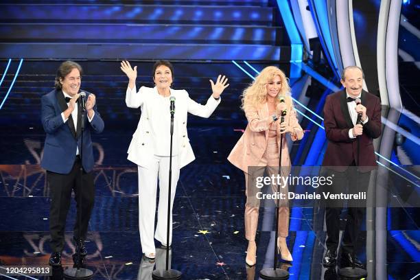 Angelo Sotgiu, Angela Brambati, Marina Occhiena and Franco Gatti aka I Ricchi e Poveri attend the 70° Festival di Sanremo at Teatro Ariston on...