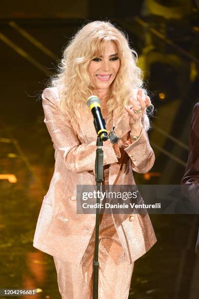 Marina Occhiena of I Ricchi e Poveri attends the 70° Festival di Sanremo at Teatro Ariston on February 05, 2020 in Sanremo, Italy.