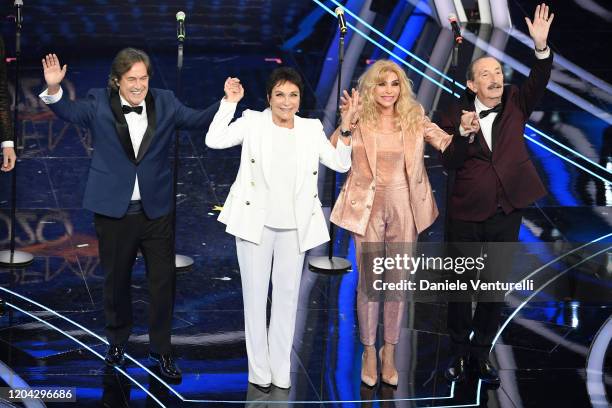 Angelo Sotgiu, Angela Brambati, Marina Occhiena and Franco Gatti aka I Ricchi e Poveri attend the 70° Festival di Sanremo at Teatro Ariston on...