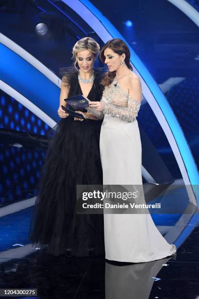 Laura Chimenti and Emma D'Aquino attend the 70° Festival di Sanremo at Teatro Ariston on February 05, 2020 in Sanremo, Italy.