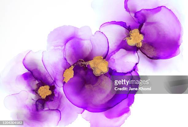 vivid abstract background made in modern alcohol ink technique - flower ink stock pictures, royalty-free photos & images