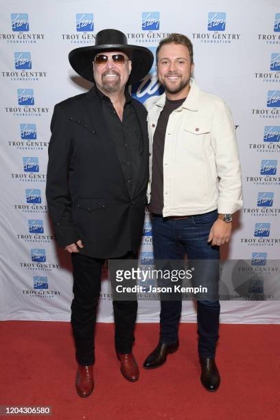 Eddie Montgomery and Walker Montgomery attend C'Ya On The Flip Side: The Troy Gentry Foundation event at The Grand Ole Opry on February 05, 2020 in...