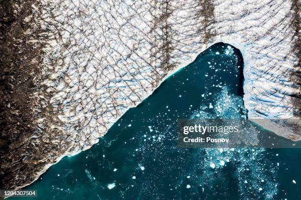 glacier at kangerlua fjord near aappilattoq in south greenland - greenland glacier stock pictures, royalty-free photos & images