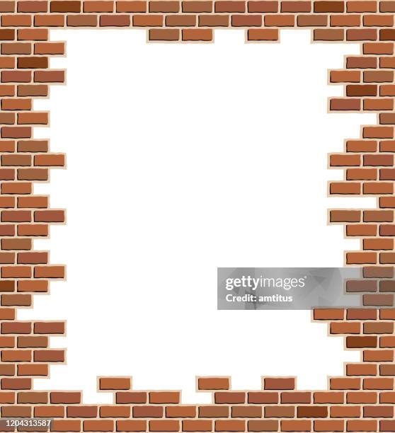 brick frame template - brick wall stock illustrations