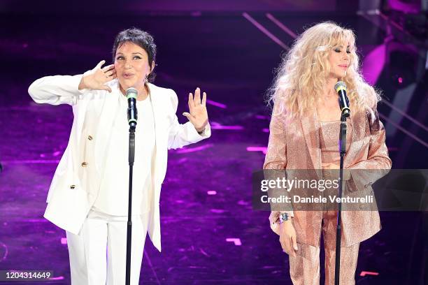 Angela Brambati and Marina Occhiena attend the 70° Festival di Sanremo at Teatro Ariston on February 05, 2020 in Sanremo, Italy.