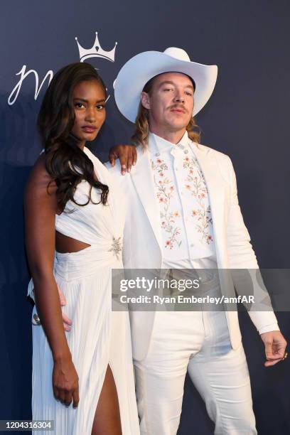 Melodie Monrose and Diplo attend the 2020 amfAR New York Gala on February 05, 2020 in New York City.