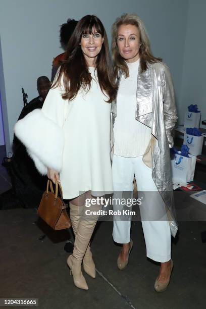 Carol Alt and Frederique Van Der Wal attend The Blue Jacket Fashion Show during NYFW at Pier 59 Studios on February 05, 2020 in New York City.