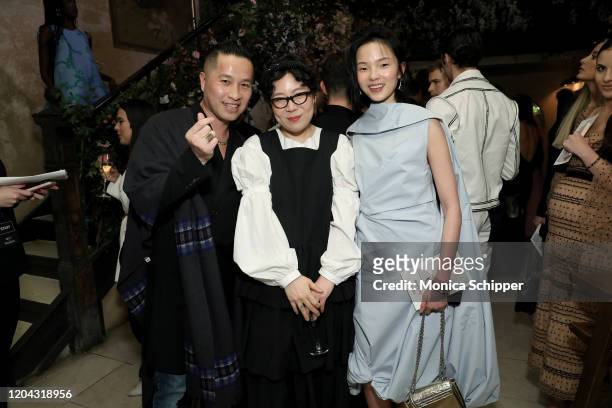 Phillip Lim, Minju Kim and Xiao Wen Ju attend the Netflix and Net-A-Porter x Next In Fashion launch event on February 05, 2020 in New York City.