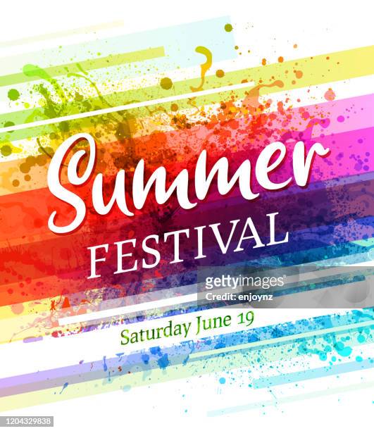 summer festival poster invitation - traditional festival stock illustrations