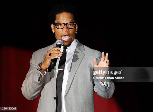 Actor/comedian D.L. Hughley performs his stand-up routine at The Orleans Hotel & Casino August 5, 2011 in Las Vegas, Nevada.