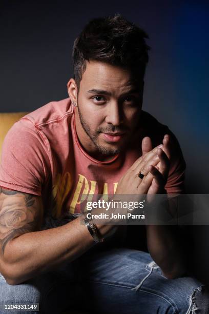 Prince Royce portrait shoot during his visit to La Musica Studio on February 05, 2020 in Miami, Florida.