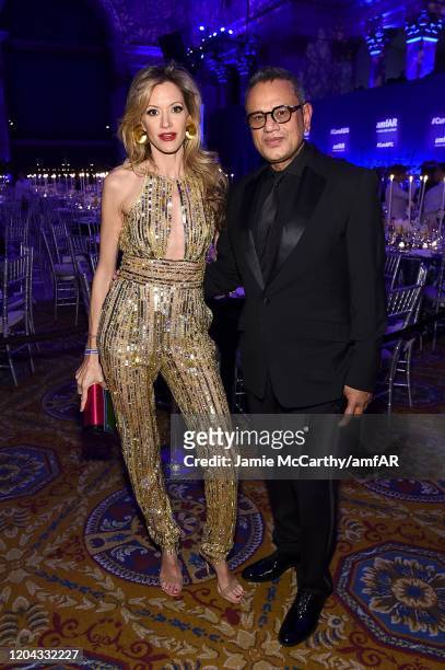 Ulla Parker and Naeem Khan attends the 2020 amfAR New York Gala at Cipriani Wall Street on February 05, 2020 in New York City.