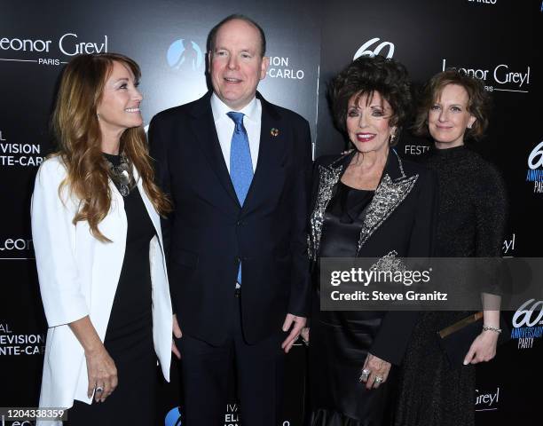 Jane Seymour, Joan Collins, Anne Sweeney and HSH Prince Albert II Of Monaco arrives at the HSH Prince Albert II Of Monaco Hosts 60th Anniversary...