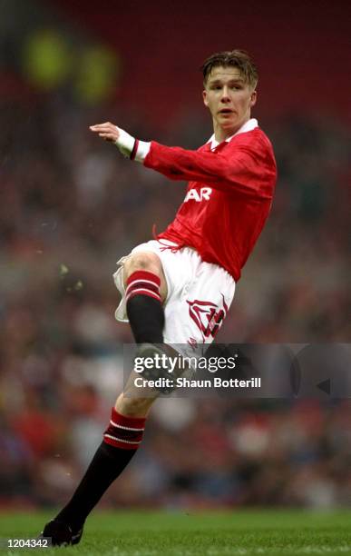 David Beckham of Manchester United Youth in action during a match. \ Mandatory Credit: Shaun Botterill/Allsport