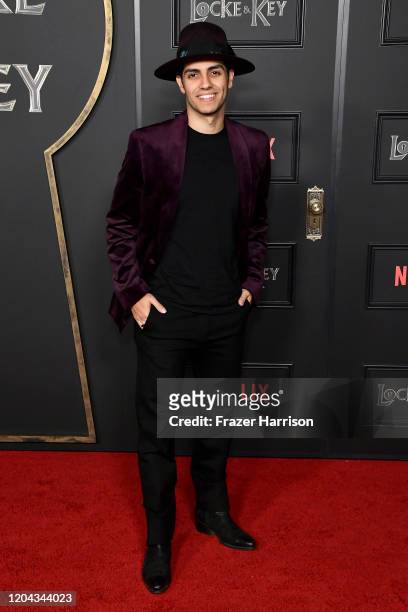 Mena Massoud attends Netflix's "Locke & Key" series premiere photo call at the Egyptian Theatre on February 05, 2020 in Hollywood, California.