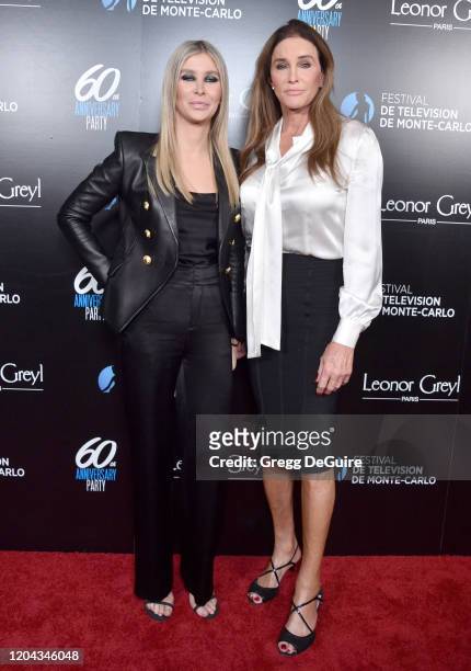 Sophia Hutchins and Caitlyn Jenner attend the 60th Anniversary party for the Monte-Carlo TV Festival at Sunset Tower Hotel on February 05, 2020 in...