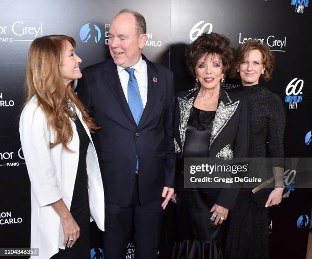 Jane Seymour, HSH Prince Albert II, Joan Collins, and Anne Sweeney attend the 60th Anniversary Party For The Monte-Carlo TV Festival at Sunset Tower...