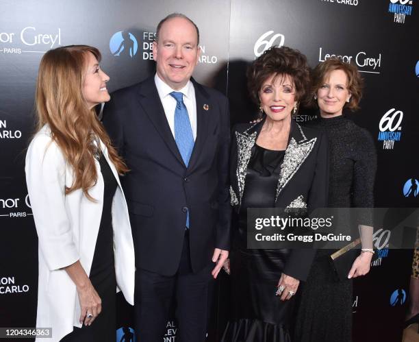 Jane Seymour, HSH Prince Albert II, Joan Collins, and Anne Sweeney attend the 60th Anniversary Party For The Monte-Carlo TV Festival at Sunset Tower...