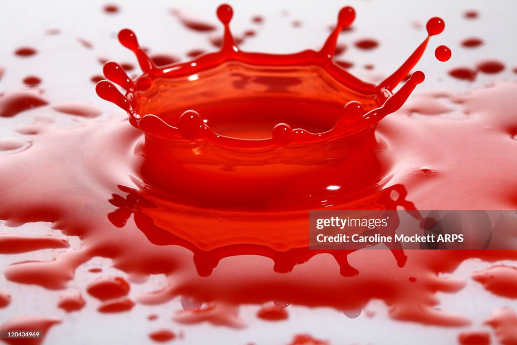 Red liquid splash