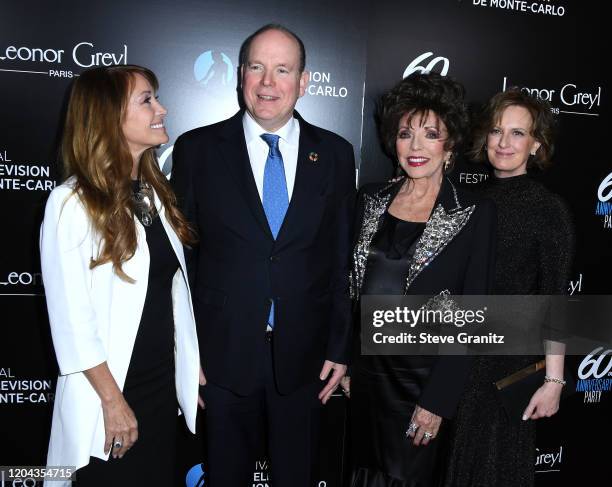 Jane Seymour, HSH Prince Albert II, Joan Collins, and Anne Sweeney Hosts 60th Anniversary Party For The Monte-Carlo TV Festival at Sunset Tower Hotel...