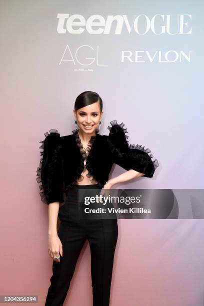 Sofia Carson attends Teen Vogue Celebrates Young Hollywood 2020 at San Vicente Bungalows on February 05, 2020 in West Hollywood, California.