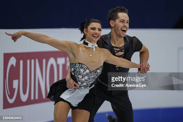 Chantelle Kerry and Andrew Dodds of Australia compete in the Ice Dance Rhythm Dance during day 1 of the ISU Four Continents Figure Skating...
