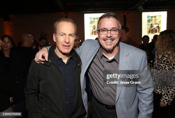 Bob Odenkirk and Vince Gilligan attend the premiere of AMC's "Better Call Saul" Season 5 After Party on February 05, 2020 in Los Angeles, California.