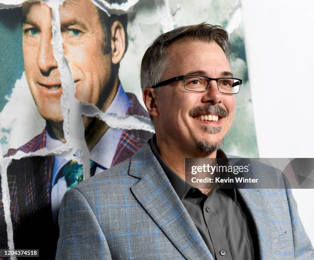 Vince Gilligan arrives at the premiere of AMC's "Better Call Saul" Season 5 at ArcLight Cinemas on February 05, 2020 in Hollywood, California.