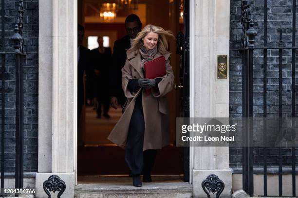 Housing Minister Esther McVey departs following the weekly Cabinet Meeting within number 10, Downing Street on February 06, 2020 in London, England.