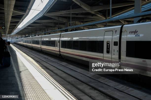 Train of Renfe´s Ave is seen arriving to Atocha train station on February 06, 2020 in Madrid, Spain.