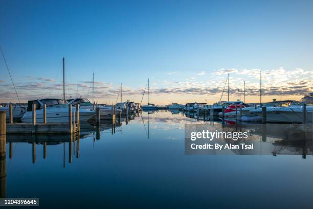gorgeous sunrise over traverse bay - michigan stock pictures, royalty-free photos & images