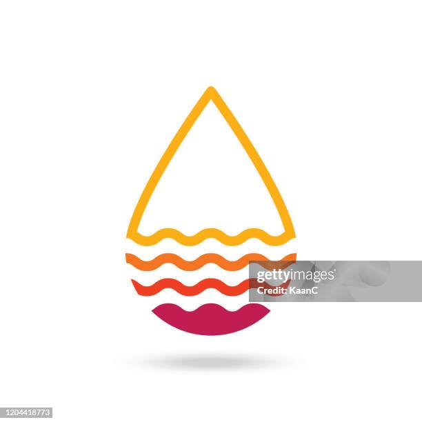 vector waterdrop concept stock illustration - ocean cross section stock illustrations