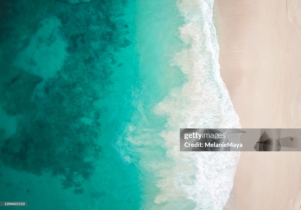 Paradise Beach and Waves from Above