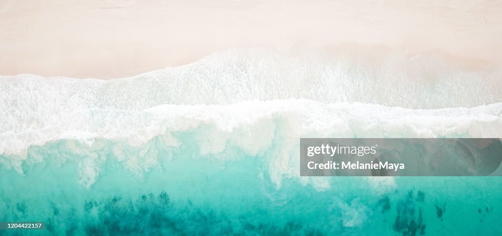 Paradise Beach and Waves from Above