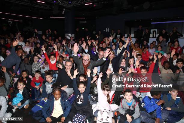 Sponsor of the event Elie Semoun, Chef Alain Ducasse, French Minister of Education Jean-Michel Blanquer and Maud Fontenoy attend Maud Fontenoy and...