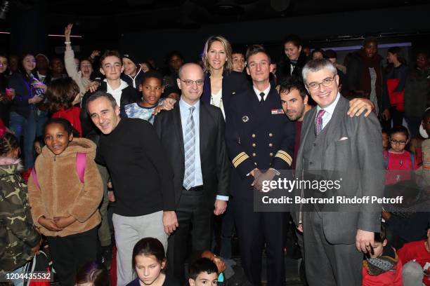 Sponsor of the event Elie Semoun, French Minister of Education Jean-Michel Blanquer, Maud Fontenoy, Commandant Laurent Hermann, Alex Goude and...